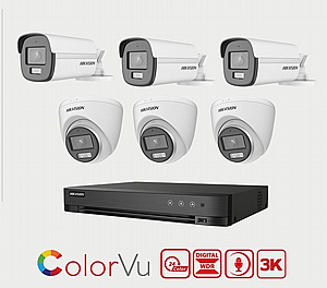  6   TVI / Hikvision ColorVu 5MP-3K   DVR HIKVISION iDS-7208HQHI-M1/S